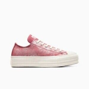 Converse CTAS Lift Platform Suede Shimmer Women's 6 Royal Flush Pink Sneakers